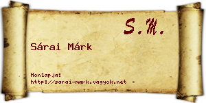 Sárai Márk névjegykártya