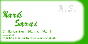 mark sarai business card